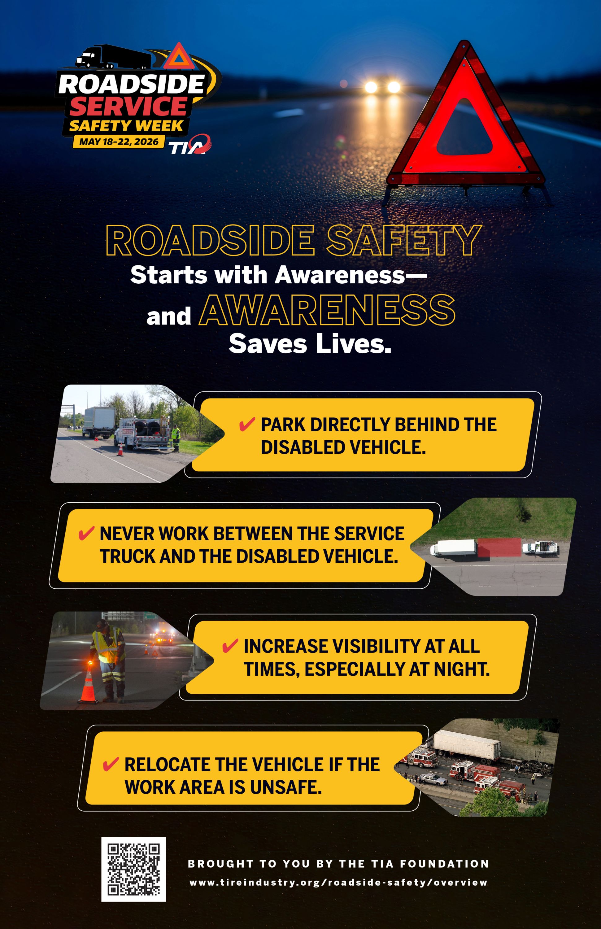 Roadside Service Safety Week English Poster